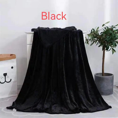 Luxury Flannel Coral Fleece Blanket – Ultra-Soft & Lightweight Comfort Black / 150X200cm by Simple Homes
