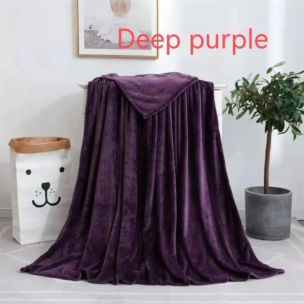 Luxury Flannel Coral Fleece Blanket – Ultra-Soft & Lightweight Comfort Deep purple / 150X200cm by Simple Homes
