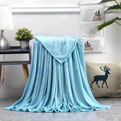 Luxury Flannel Coral Fleece Blanket – Ultra-Soft & Lightweight Comfort Lake Blue / 120X200cm by Simple Homes