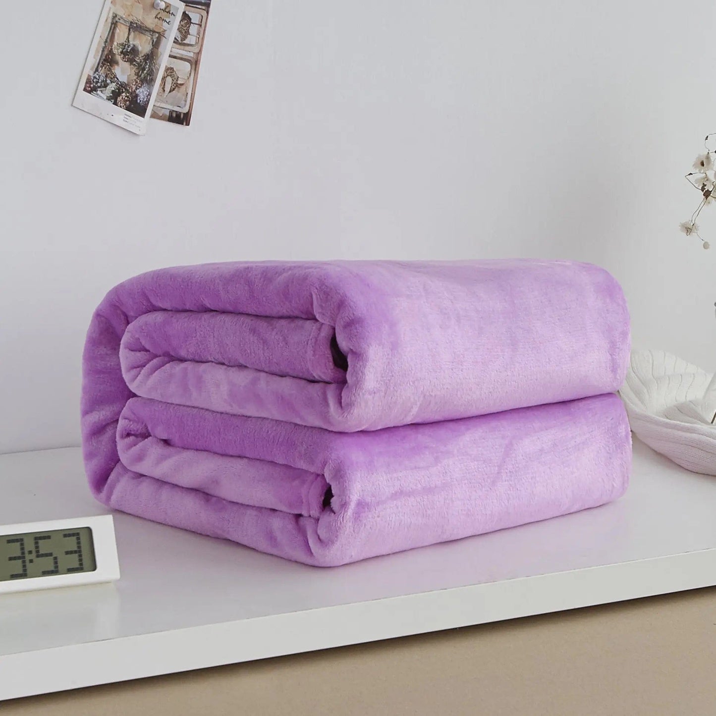 Luxury Flannel Coral Fleece Blanket – Ultra-Soft & Lightweight Comfort Light Purple / 200X230cm by Simple Homes
