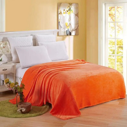 Luxury Flannel Coral Fleece Blanket – Ultra-Soft & Lightweight Comfort Orange / 150X200cm by Simple Homes