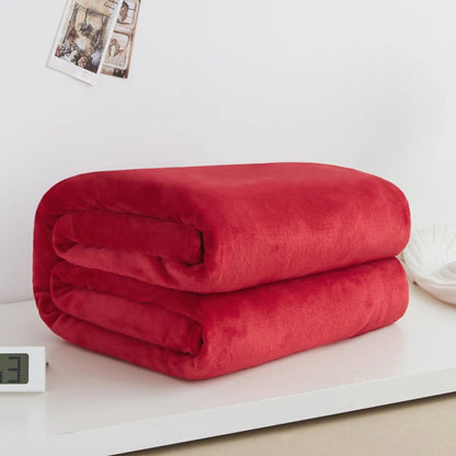 Luxury Flannel Coral Fleece Blanket – Ultra-Soft & Lightweight Comfort Red / 120X200cm by Simple Homes