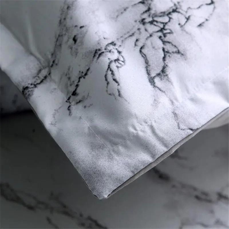 Marble Luxe Duvet Cover Set – 3 Piece Bedding with Pillowcases, Soft Polyester Twill by Simple Homes