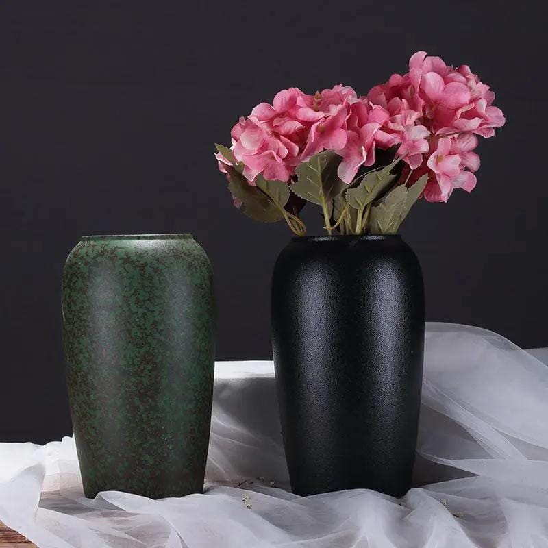 Matte Black Nordic Ceramic Vases – Elegant Flower Arrangement Decor by Simple Homes