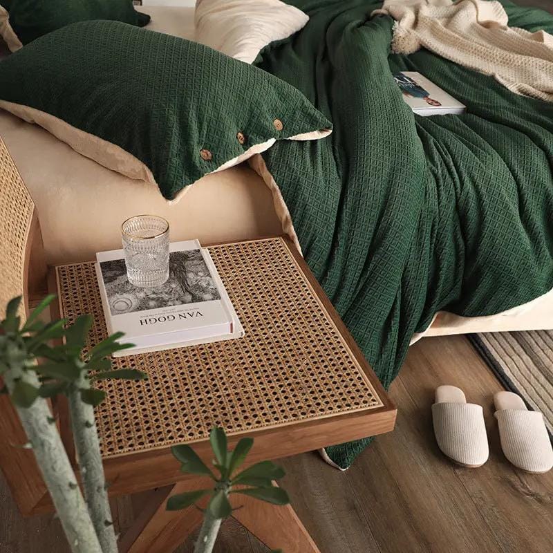 Milk Fiber Luxe Bedding Set –Premium Collection Bed Sheet Dark Green / 150cm by Simple Homes