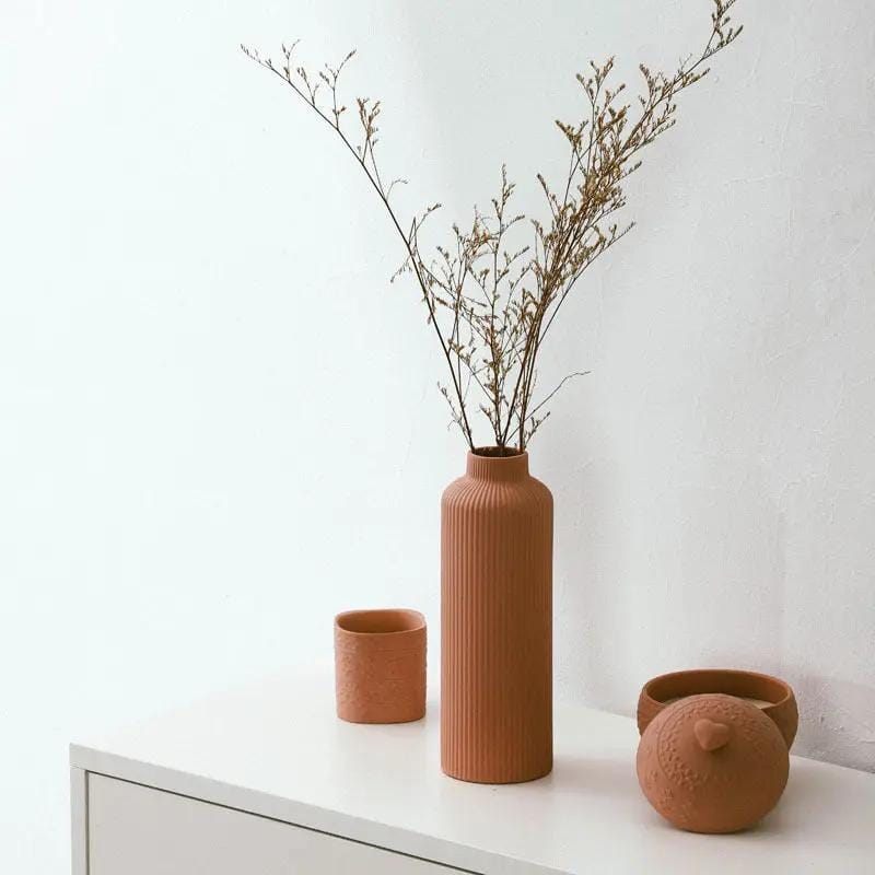 Minimalist Nordic Ceramic Vases – Elegant Matte Finish Home Decor by Simple Homes