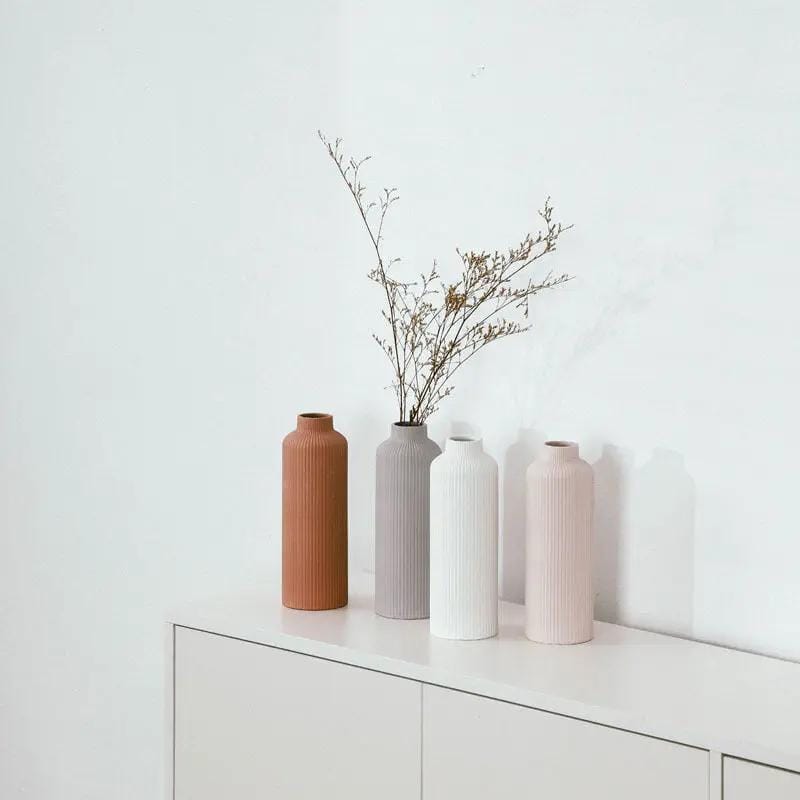 Minimalist Nordic Ceramic Vases – Elegant Matte Finish Home Decor by Simple Homes