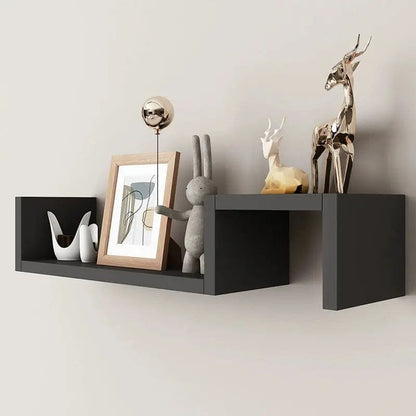 Minimalist Wall Shelf Display Set A Layer Of Black by Simple Homes