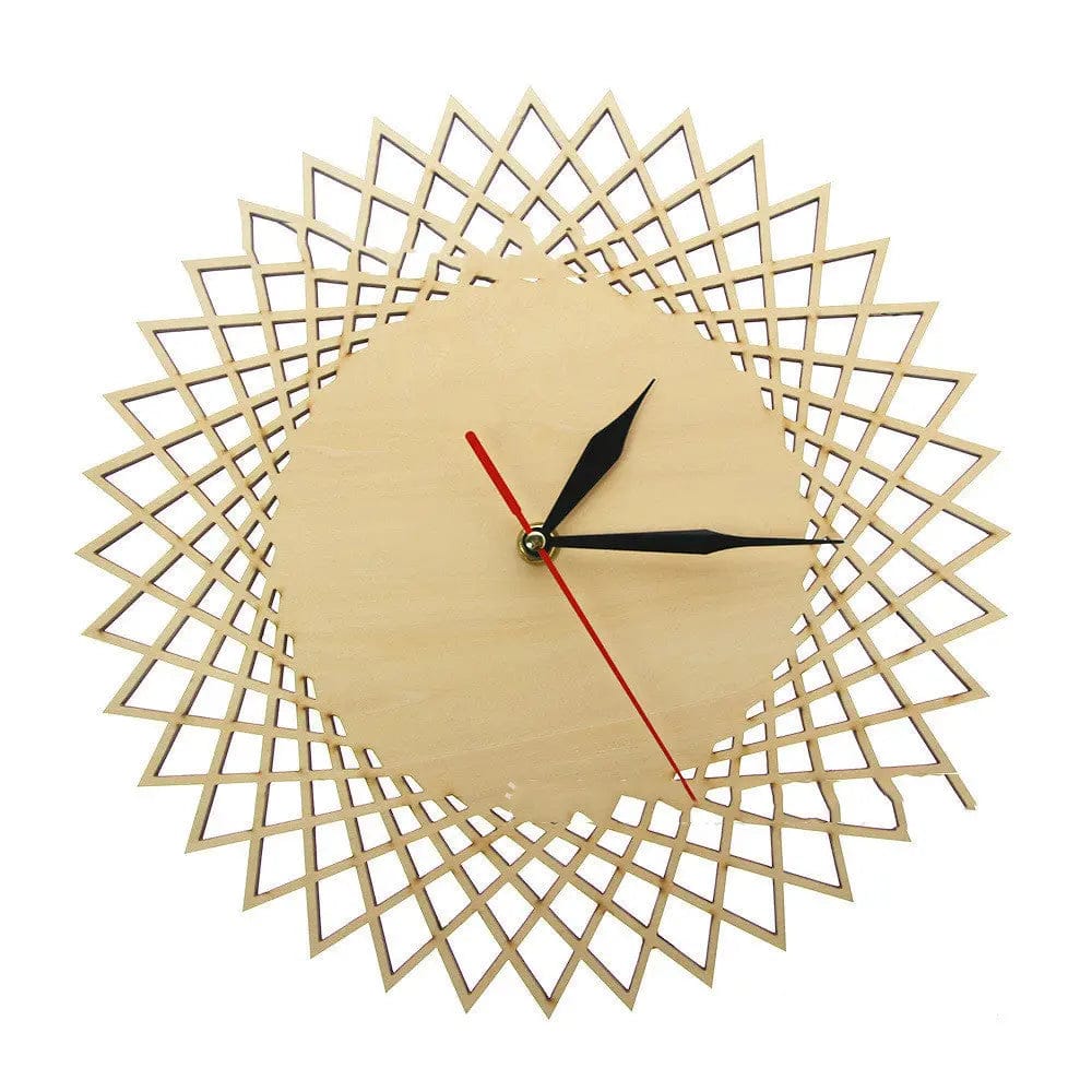 Modern Geometric Wooden Wall Clock – Minimalist Decorative Timepiece for Living Room & Office Photo Color by Simple Homes
