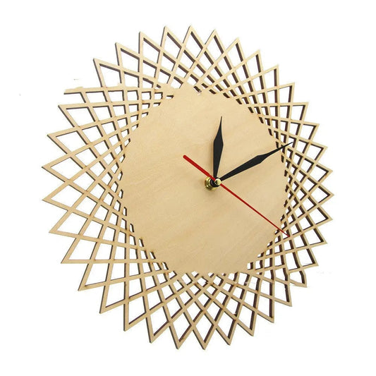 Modern Geometric Wooden Wall Clock – Minimalist Decorative Timepiece for Living Room & Office Photo Color by Simple Homes