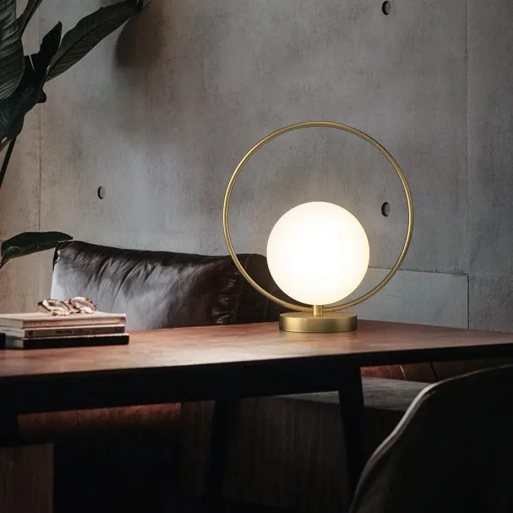Modern Halo Orb LED Bedside Lamp – Minimalist Nightstand Light by Simple Homes