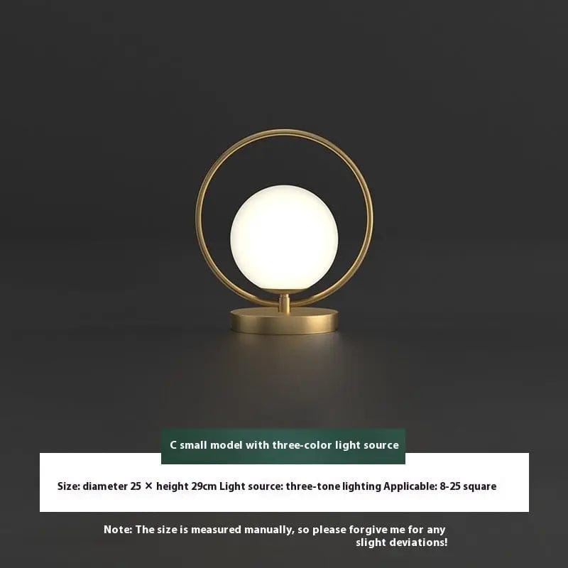Modern Halo Orb LED Bedside Lamp – Minimalist Nightstand Light Without Bulb / Type C by Simple Homes