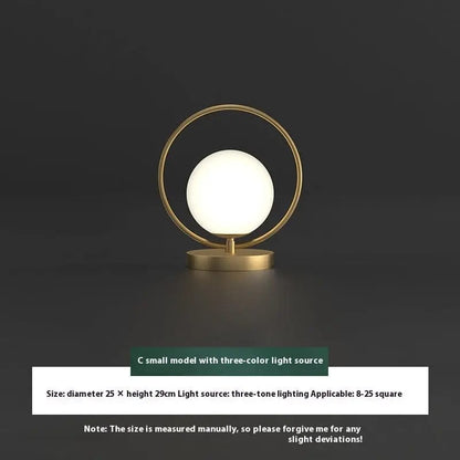 Modern Halo Orb LED Bedside Lamp – Minimalist Nightstand Light Without Bulb / Type C by Simple Homes