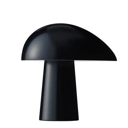 Modern Mushroom Table Lamp – Nordic Wood Base with Dome Shade for Bedroom, Living Room & Office A Black / With 12watt head strong / AU by Simple Homes