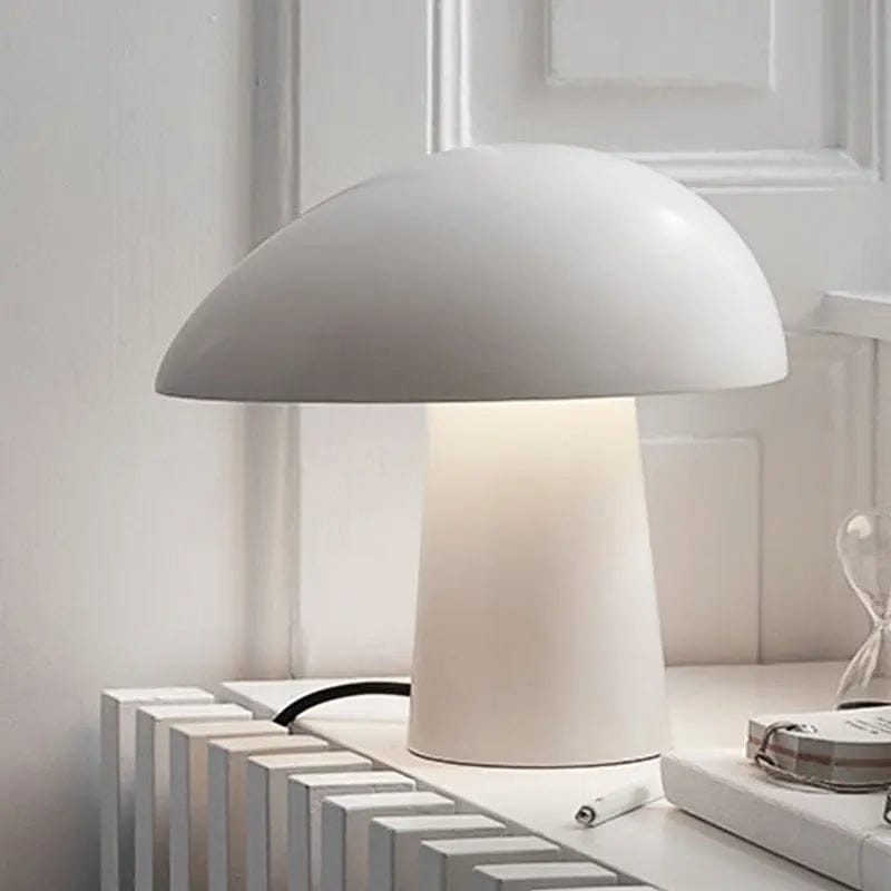 Modern Mushroom Table Lamp – Nordic Wood Base with Dome Shade for Bedroom, Living Room & Office by Simple Homes