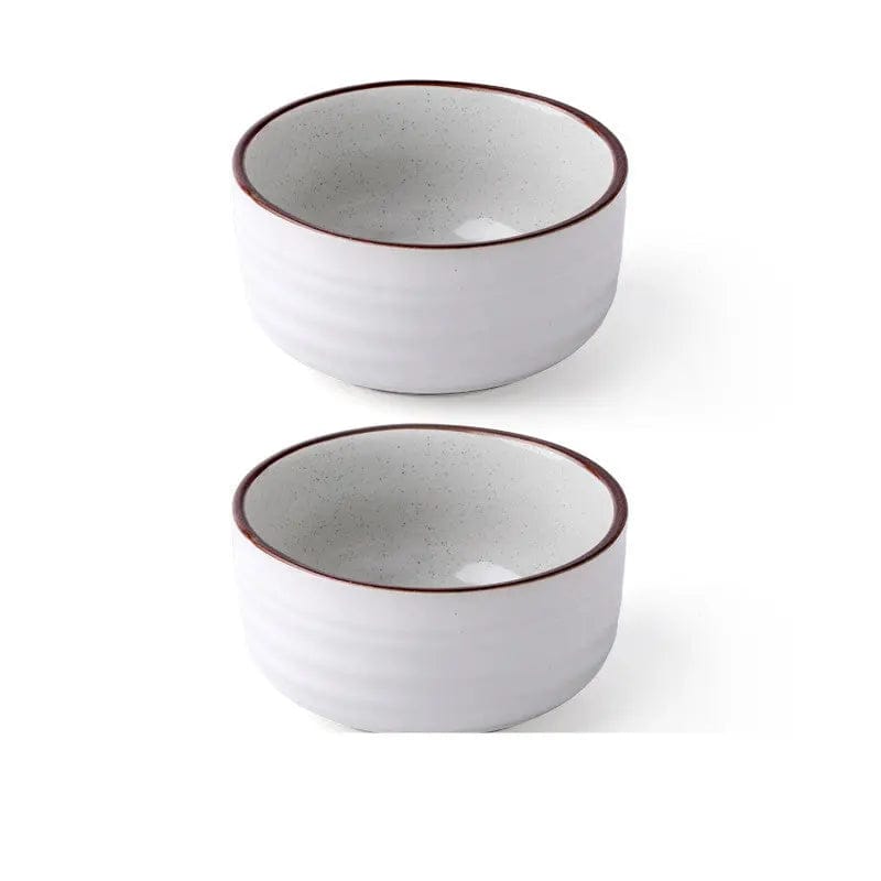 Monotone Ceramic Rice Bowel- Modern Japanese Style 2pcs white by Simple Homes