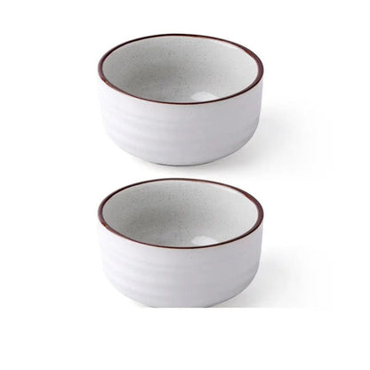 Monotone Ceramic Rice Bowel- Modern Japanese Style 2pcs white by Simple Homes