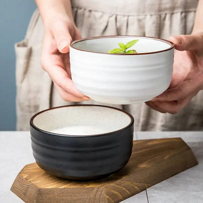 Monotone Ceramic Rice Bowel- Modern Japanese Style by Simple Homes