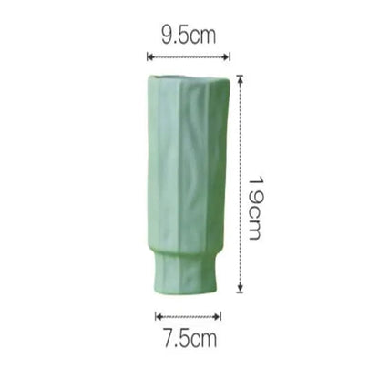 Morandi Geometric Ceramic Vase – Textured Elegance 4style by Simple Homes