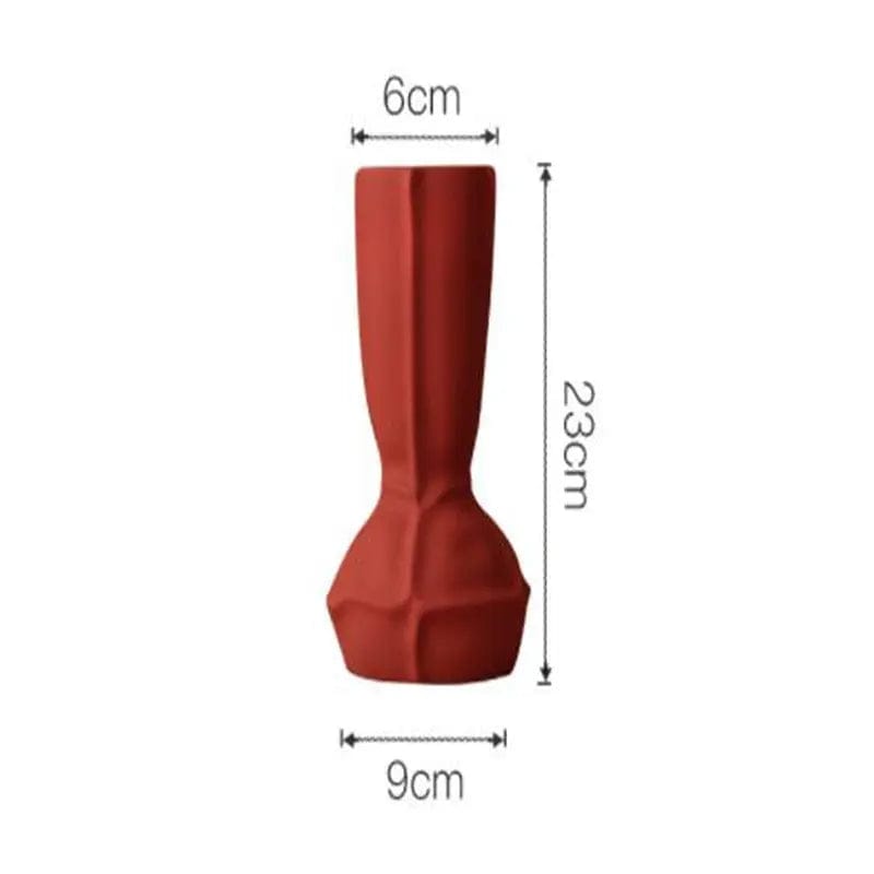 Morandi Geometric Ceramic Vase – Textured Elegance 5style by Simple Homes