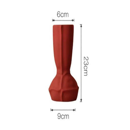 Morandi Geometric Ceramic Vase – Textured Elegance 5style by Simple Homes