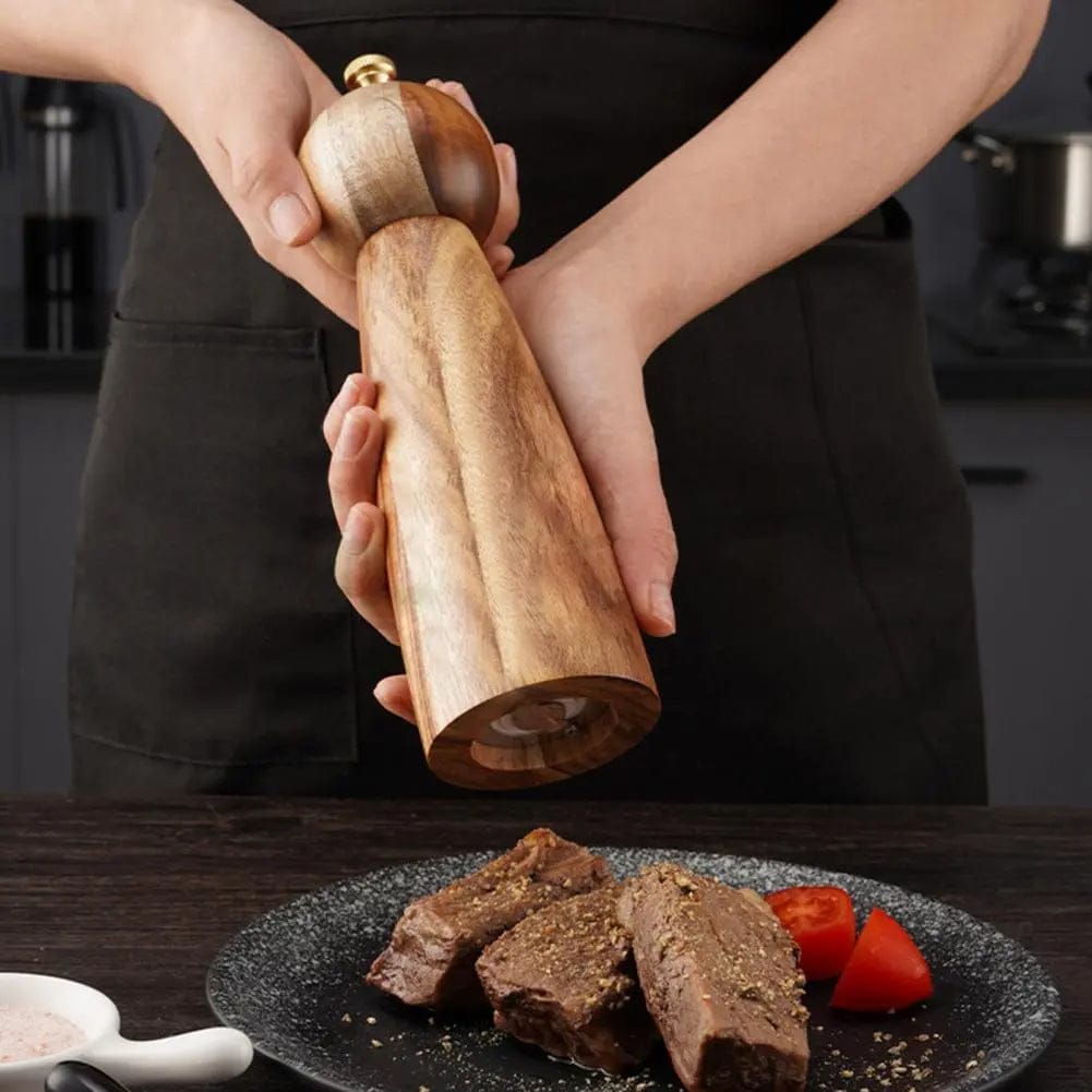 Nordic Acacia Wood Grinder – Ceramic Core Mill for Salt & Pepper by Simple Homes