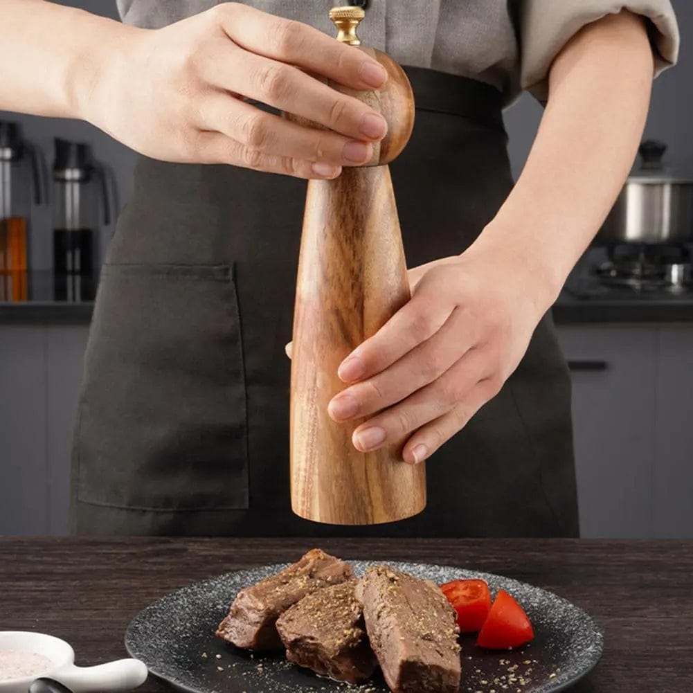 Nordic Acacia Wood Grinder – Ceramic Core Mill for Salt & Pepper by Simple Homes