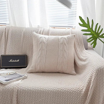 Nordic Cable Knit Pillow Cover Lotus color / 45X45CM by Simple Homes