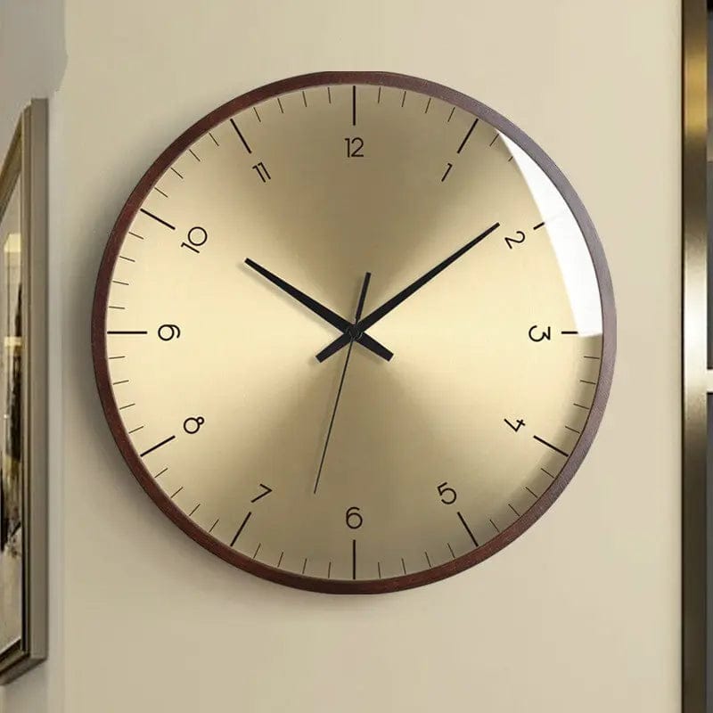 Nordic Elegance Wooden Wall Clock Gold / 14 inches by Simple Homes