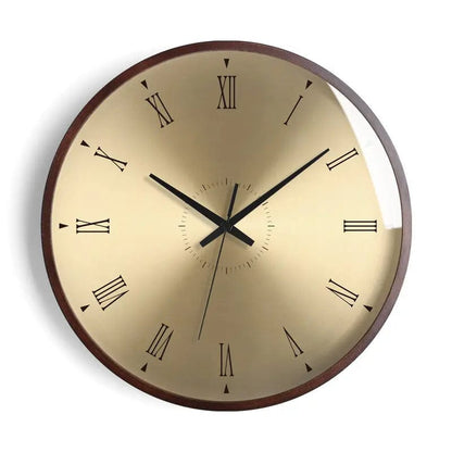 Nordic Elegance Wooden Wall Clock Gold A / 14 inches by Simple Homes