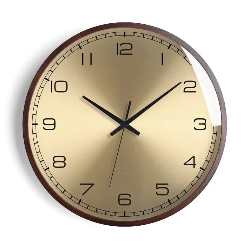 Nordic Elegance Wooden Wall Clock Gold B / 12 inches by Simple Homes