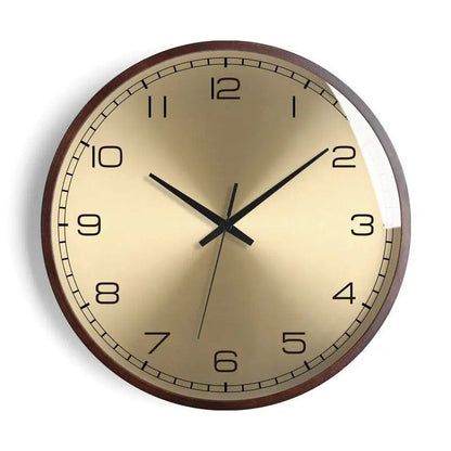 Nordic Elegance Wooden Wall Clock Gold B / 12 inches by Simple Homes