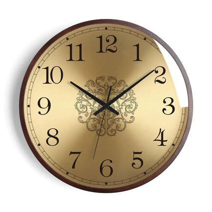 Nordic Elegance Wooden Wall Clock Gold C / 14 inches by Simple Homes