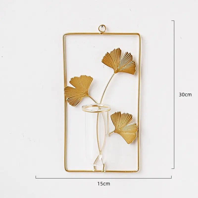 Nordic Flora Wall Vase – Iron Frame Hydroponic Decor Rectangular by Simple Homes