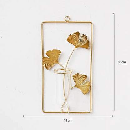 Nordic Flora Wall Vase – Iron Frame Hydroponic Decor Rectangular by Simple Homes