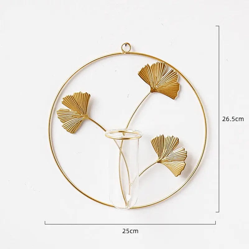 Nordic Flora Wall Vase – Iron Frame Hydroponic Decor Round by Simple Homes