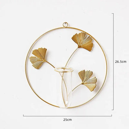 Nordic Flora Wall Vase – Iron Frame Hydroponic Decor Round by Simple Homes