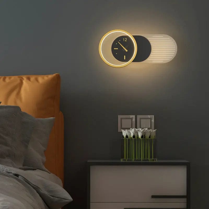 Nordic Minimalist Modern Halo LED Wall Clock Lamp – Dual-Light Decorative Wall Fixture by Simple Homes