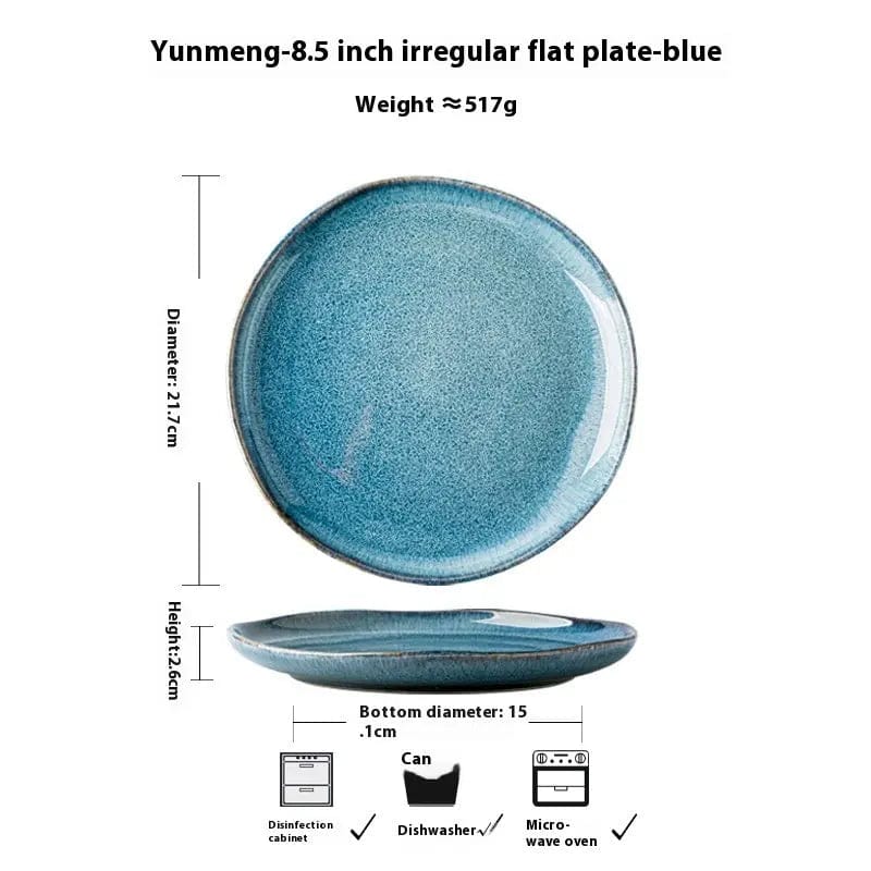 Ocean Glaze – Irregular Ceramic Bowl & Plate Collection 8.5inch flat plate by Simple Homes