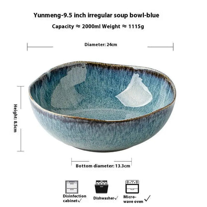 Ocean Glaze – Irregular Ceramic Bowl & Plate Collection 9.5 inch soup bowl by Simple Homes