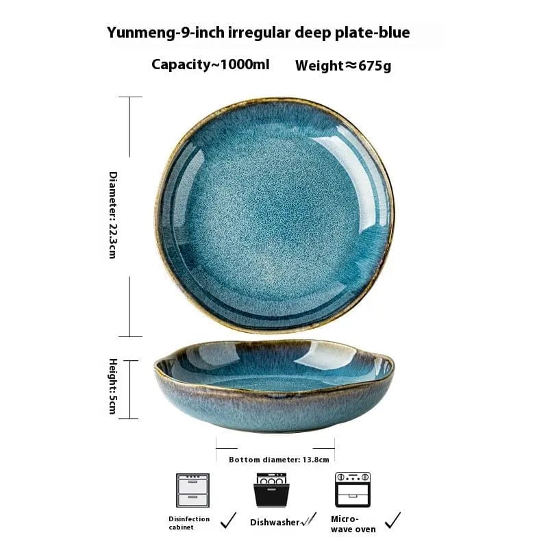 Ocean Glaze – Irregular Ceramic Bowl & Plate Collection Nine inch deep dish by Simple Homes