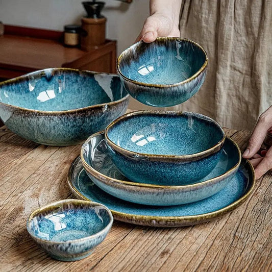 Ocean Glaze – Irregular Ceramic Bowl & Plate Collection by Simple Homes