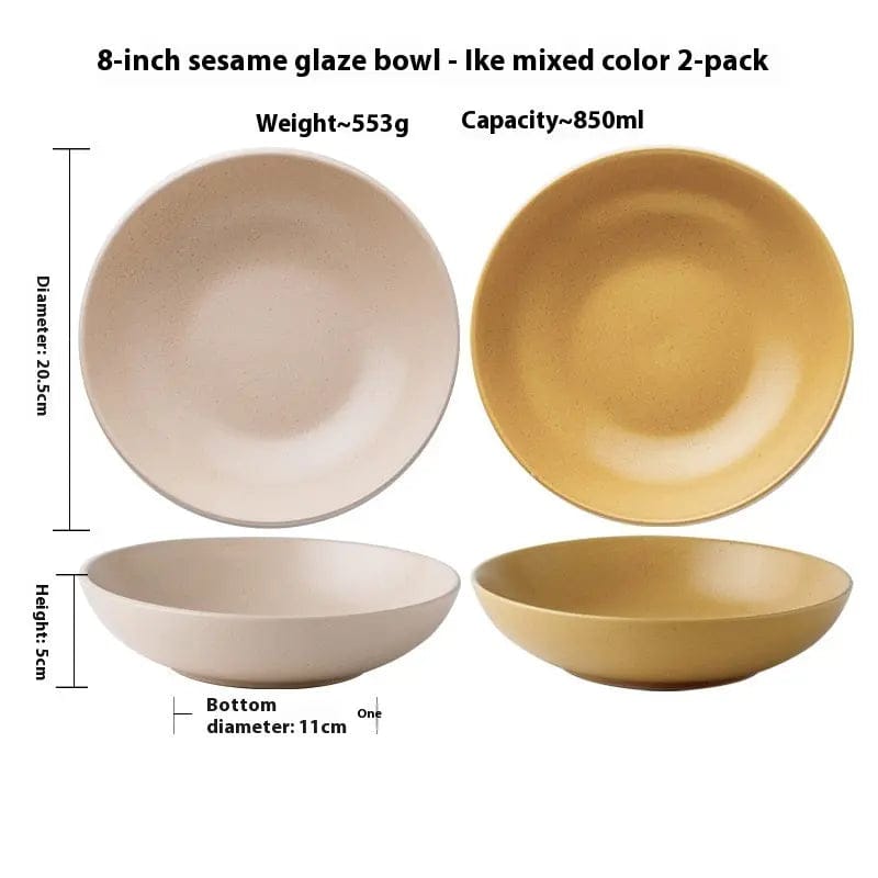 Pastel Haze Large Bowel-Minimalist Ceramic Tableware Mixed Color 2 Pack by Simple Homes