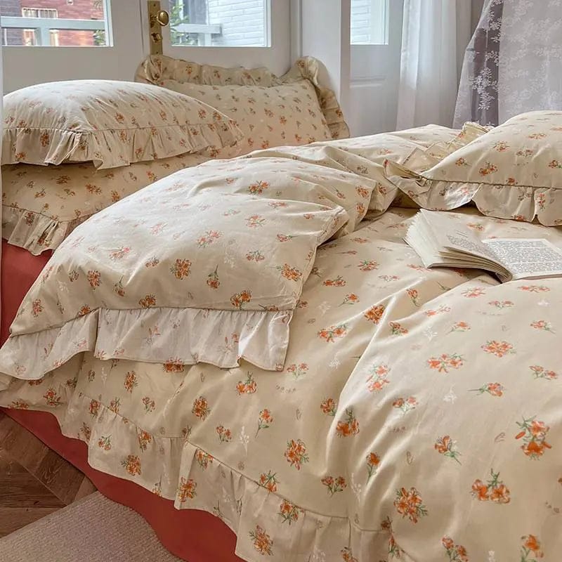Pastoral Cotton Lace Bedding Set Huayouran / 0.9m by Simple Homes
