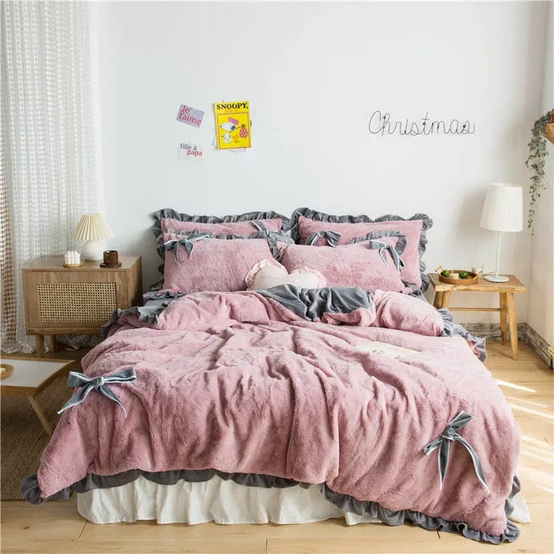 Princess Dreams Four-Piece Bed Set Red bean paste / 1.2M by Simple Homes