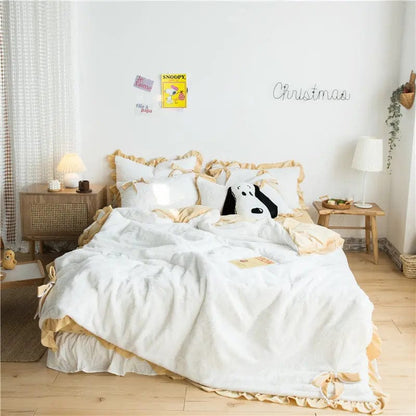 Princess Dreams Four-Piece Bed Set White / 1.2M by Simple Homes