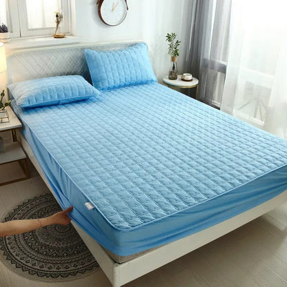 Quilted Comfort Satin Bedspread Blue / 90X200cm by Simple Homes