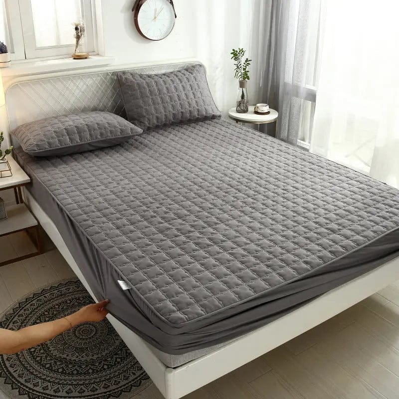 Quilted Comfort Satin Bedspread Dark Grey / 90X200cm by Simple Homes