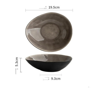 Retro Glazed Ceramic Bowl – Japanese Porcelain Noodle, Salad & Soup Bowl Style1 by Simple Homes