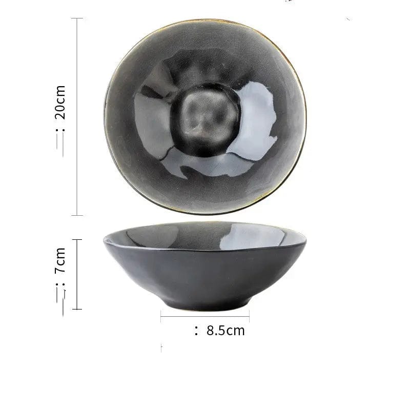 Retro Glazed Ceramic Bowl – Japanese Porcelain Noodle, Salad & Soup Bowl Style4 by Simple Homes
